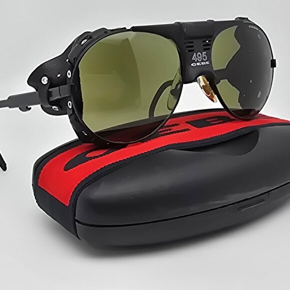 *SOLD* Cebe 495 43 Walter Cecchinel Black Frame Green 4000 Glass Lens Sunglasses - Picture 7 of 16